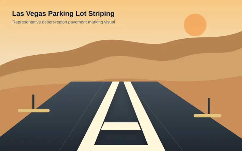 Representative parking lot striping in front of desert mountains